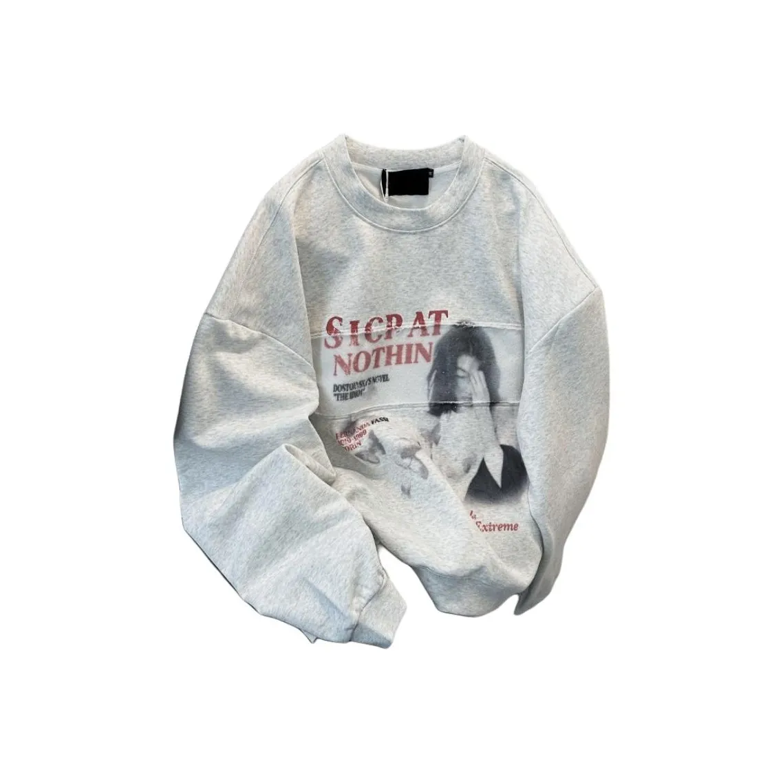 THINGYLAB Серый Белый Мужские Свитшоты