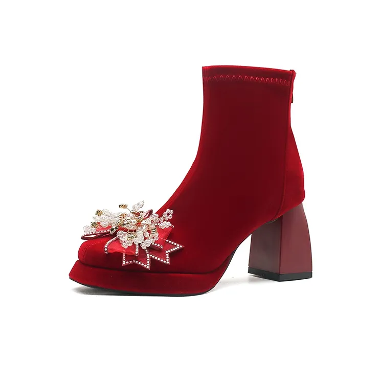 Zubumei Ботильоны 7CM Женские Red