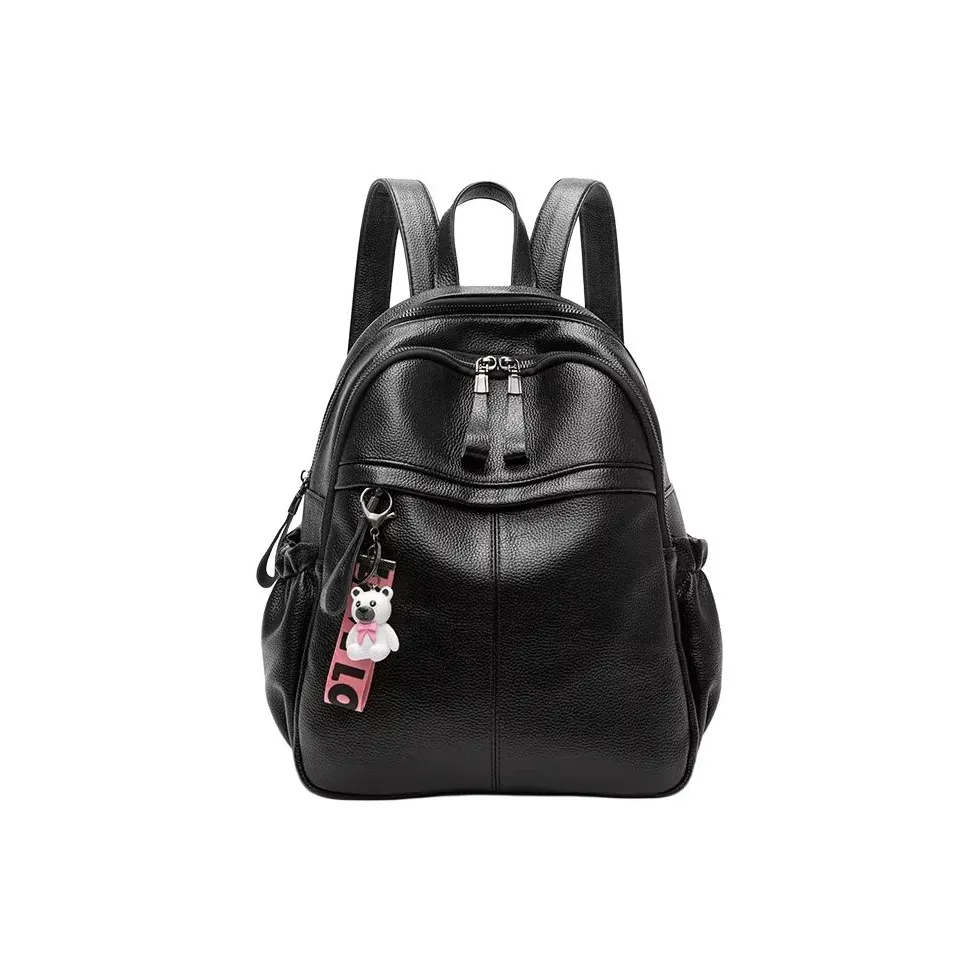 OUBOTE Рюкзак из коровьей кожи с синтетической кожей стандартный женский черный