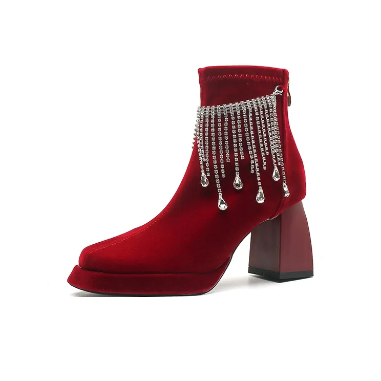 Zubumei Ботильоны 7CM Женские Red