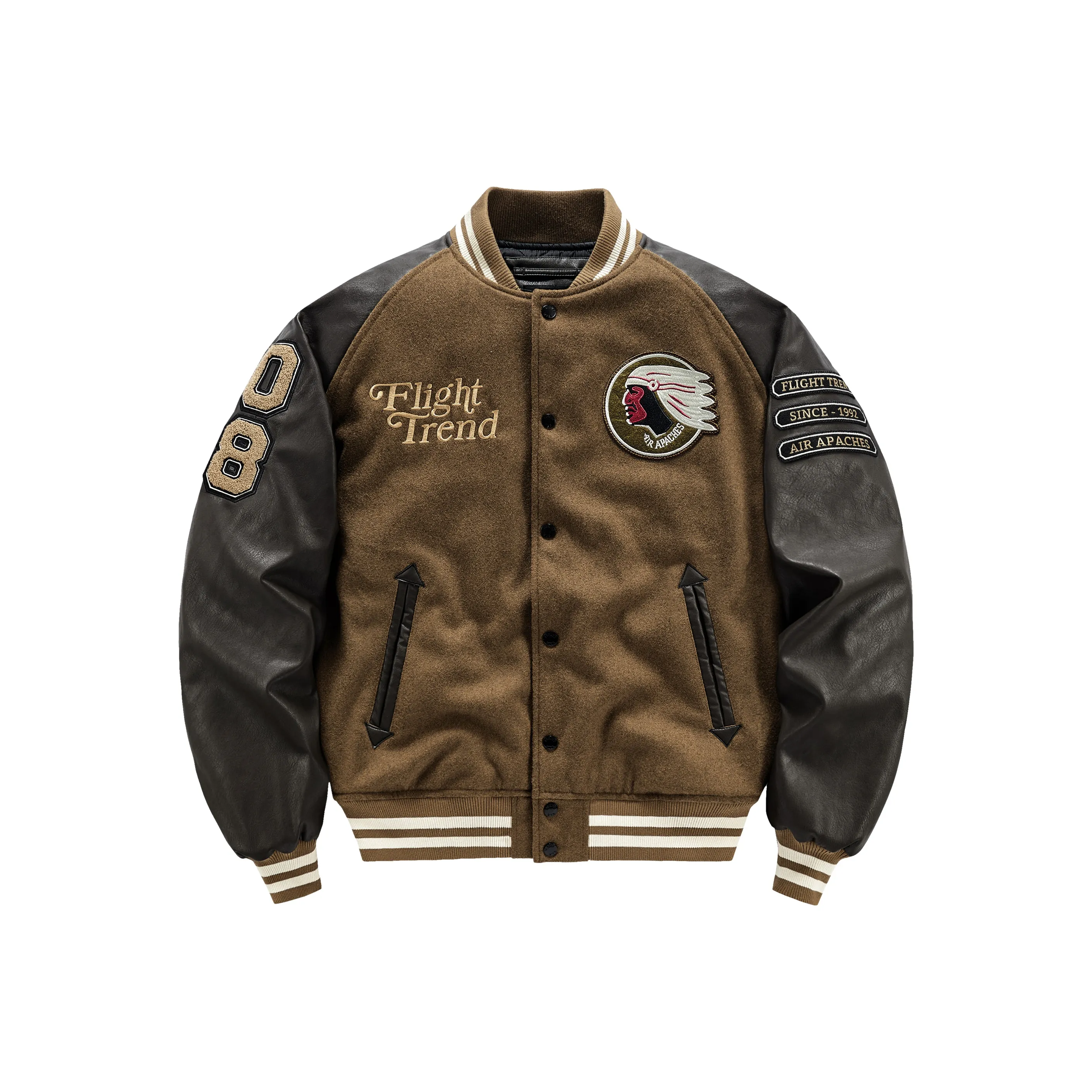 VIP Бейсбольный хлопковый пуховик унисекс коричневый