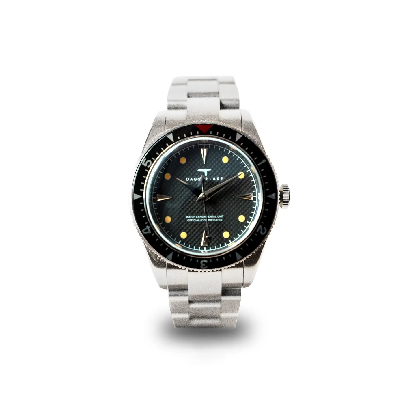 DAGGER Топор Автоматический Механический Механизм Ремешок из Нержавеющей Стали Часы Мужские Черный Циферблат