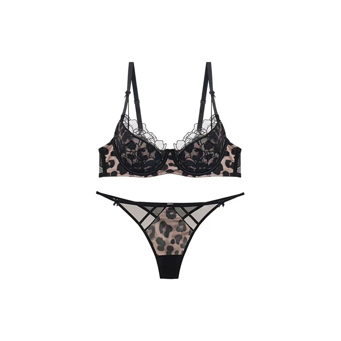 FENTENG Леопардовый принт Женское нижнее белье Наборы
