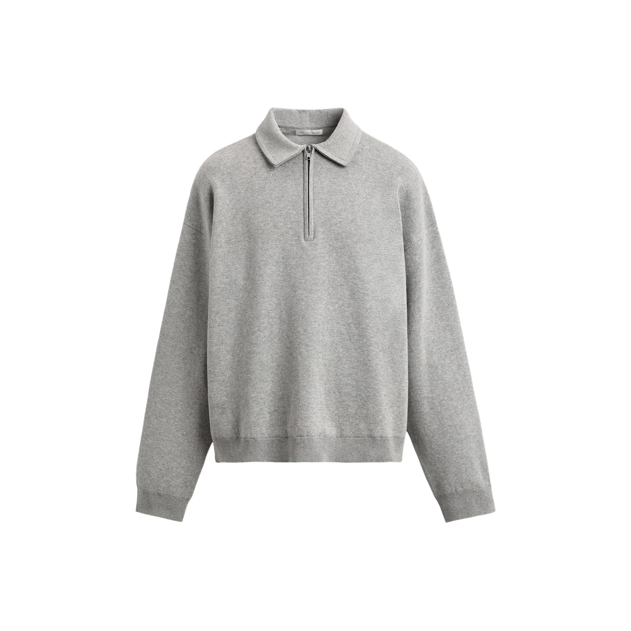 ZARA Polo с зебровым принтом серый мужской