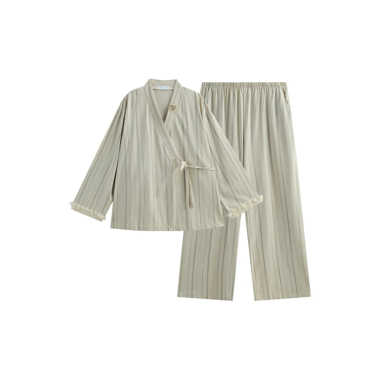 Same Language Пижамный комплект Женские Светлый Абрикос · Вертикальные полосы