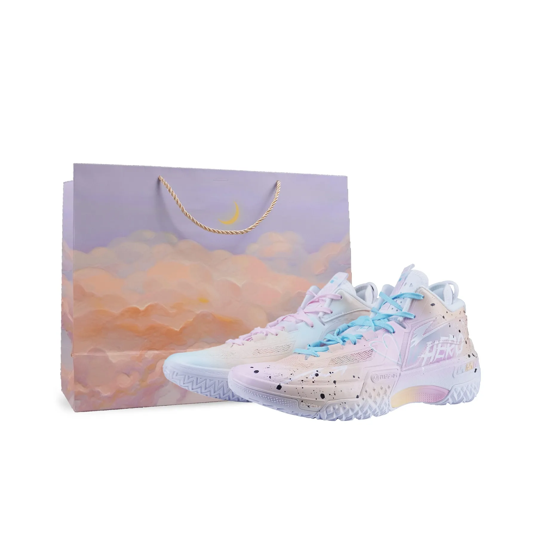 Подкладка Shudder амортизаторы Shock противоскользящие устойчивые к истиранию MID топ баскетбольные кроссовки мужской розово-синий микс