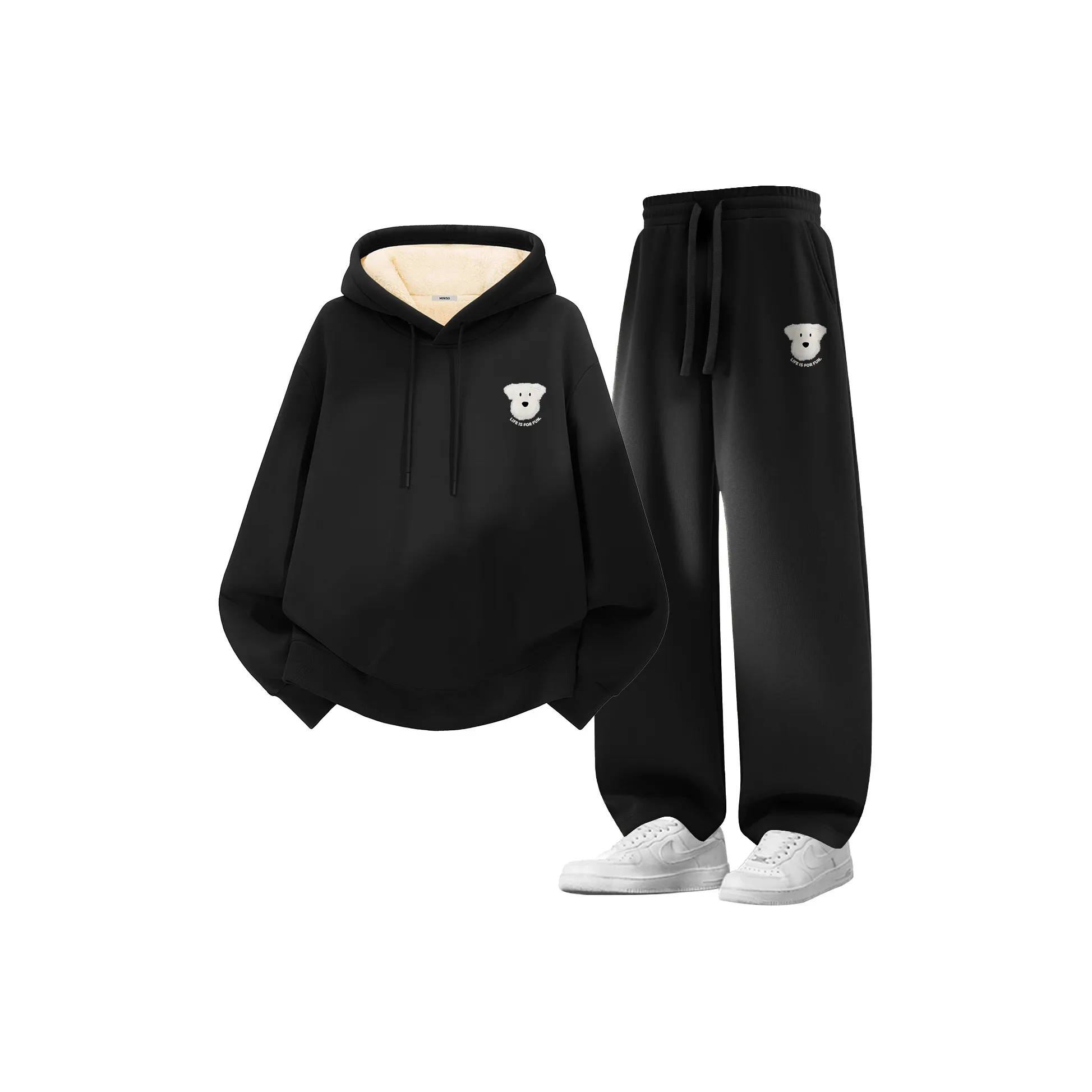 Miniso Осенний Зимний Свитшот Комплект Унисекс 2 Штуки