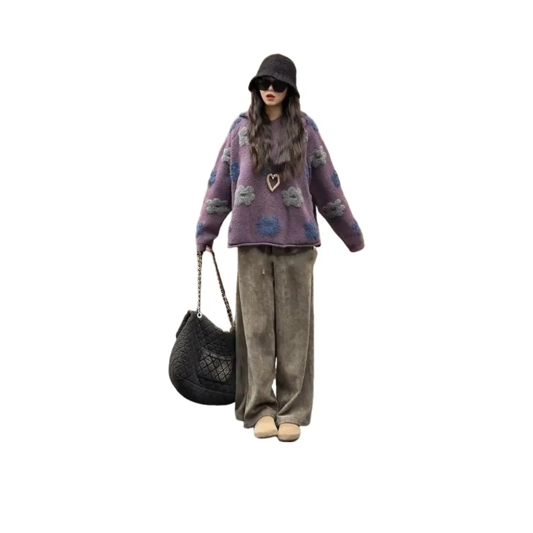 SIXUSICHOU Фиолетовый Женский Трикотаж