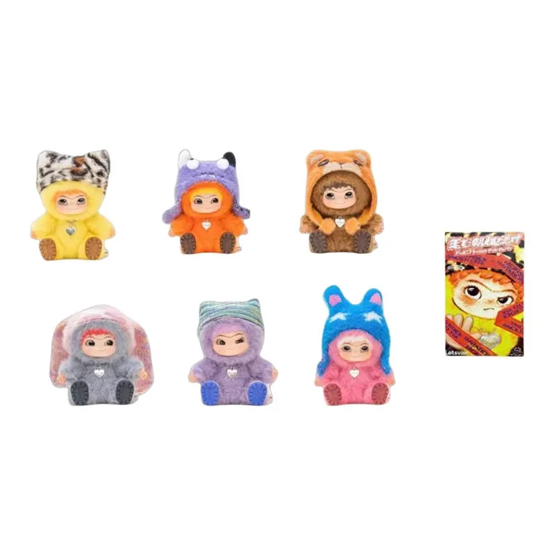 Минисо WAKUKU Furry Веселье Вечеринка Wowaku Слепые коробки Один Mystery Коробка Целая коробка 6 шт