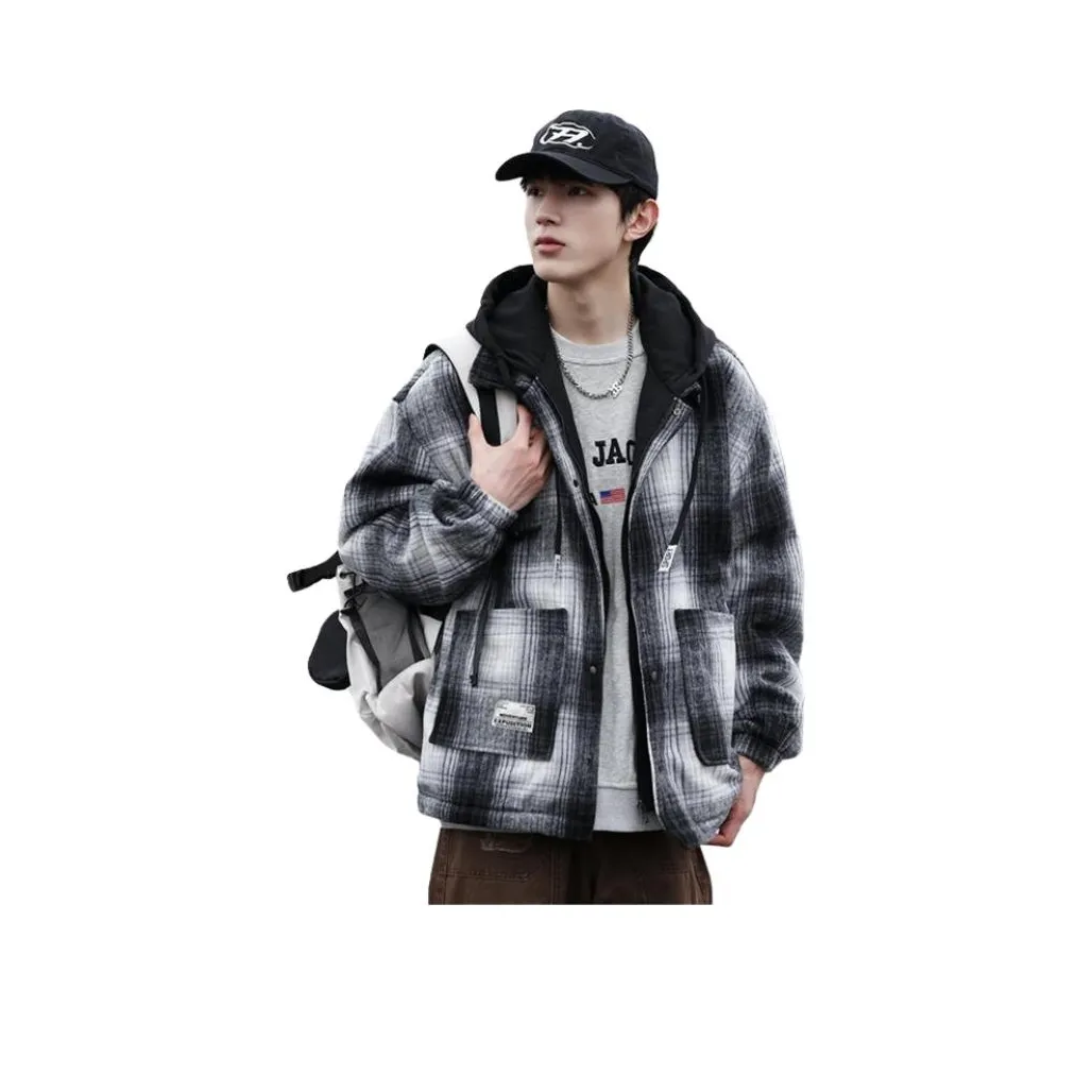 GXXX Черный Белый Клетка Унисекс Куртки