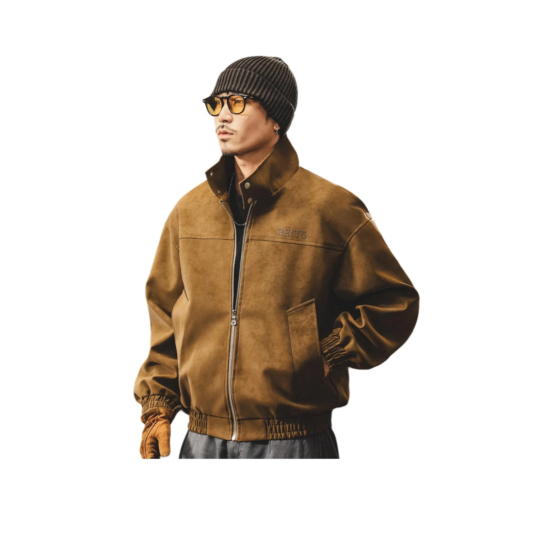 JIELEINUO Кожа Куртка Унисекс