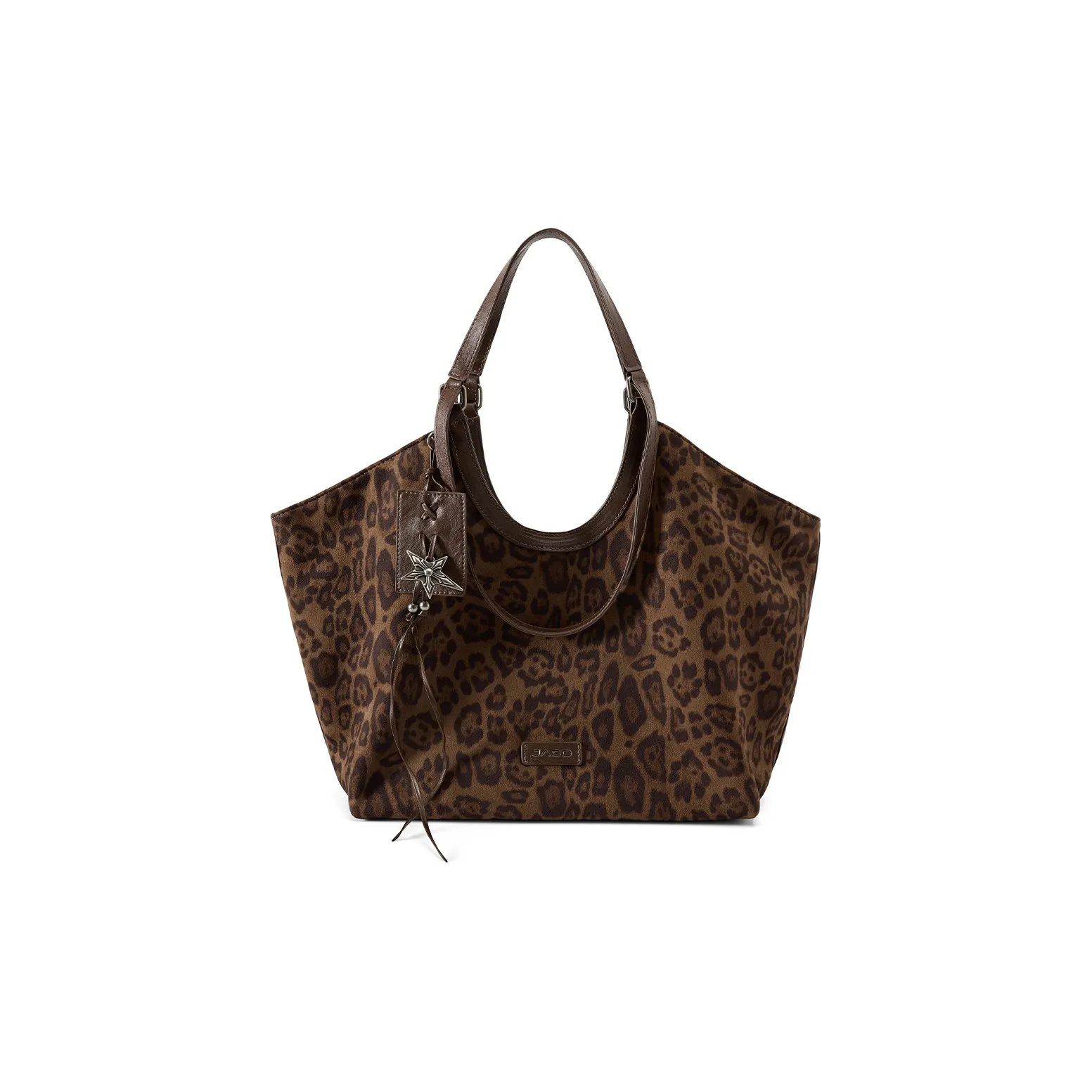 JACD Полиэстер с искусственной кожей сумка через плечо стандартная женская темно-коричневый