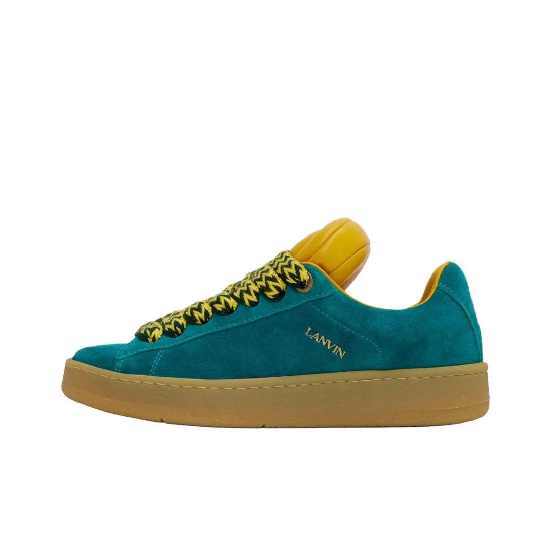 Lanvin Skateboard Shoes Men Low Top Blue Yellow