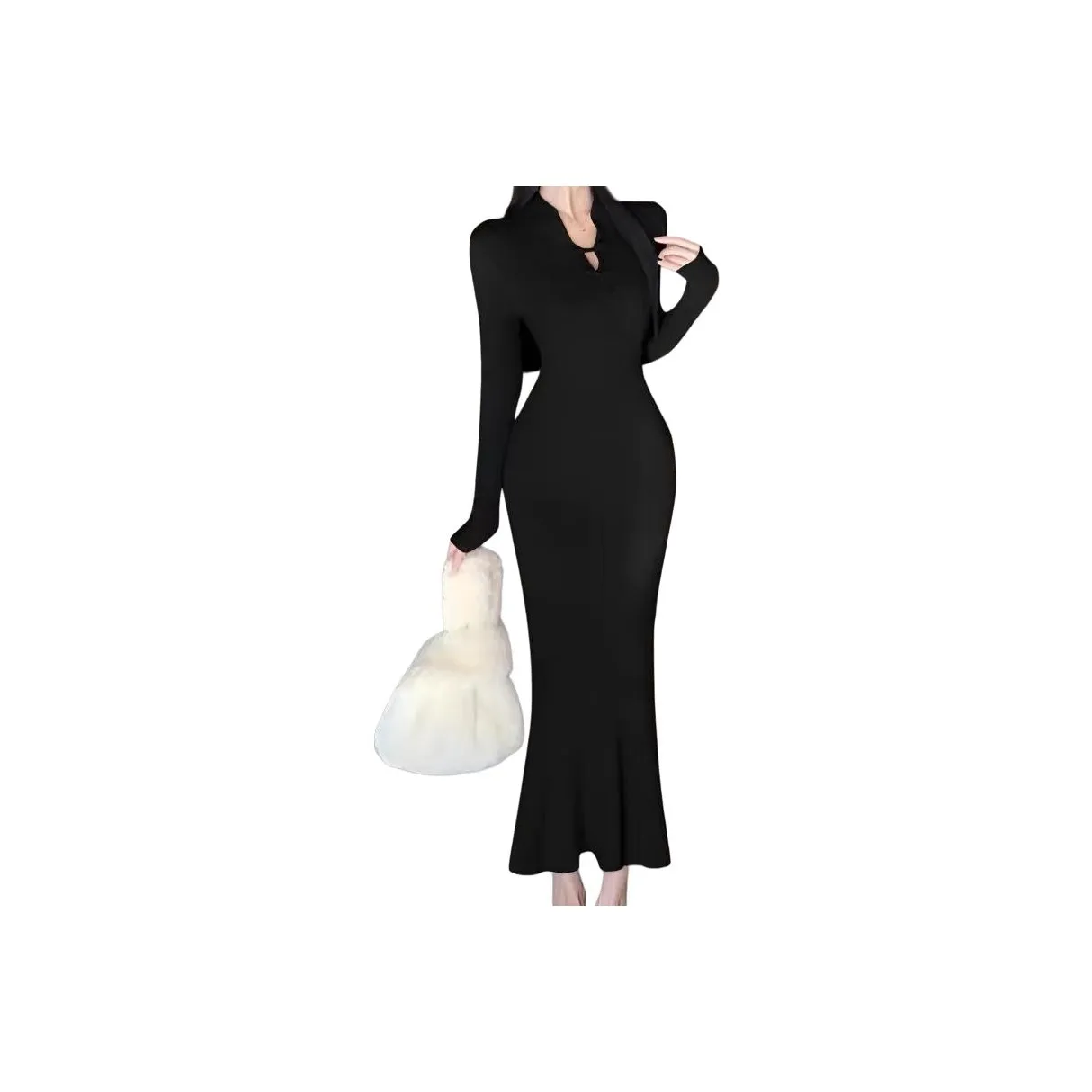 VINMUK Длинное платье с длинными рукавами женское