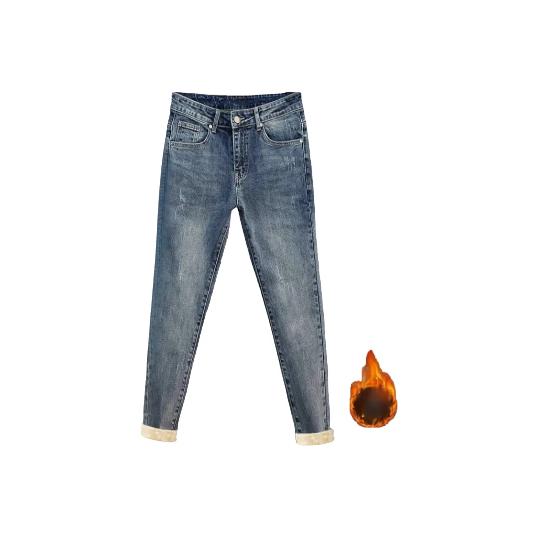 CAT'S PAW Синий Флис Линейка Унисекс Джинсы