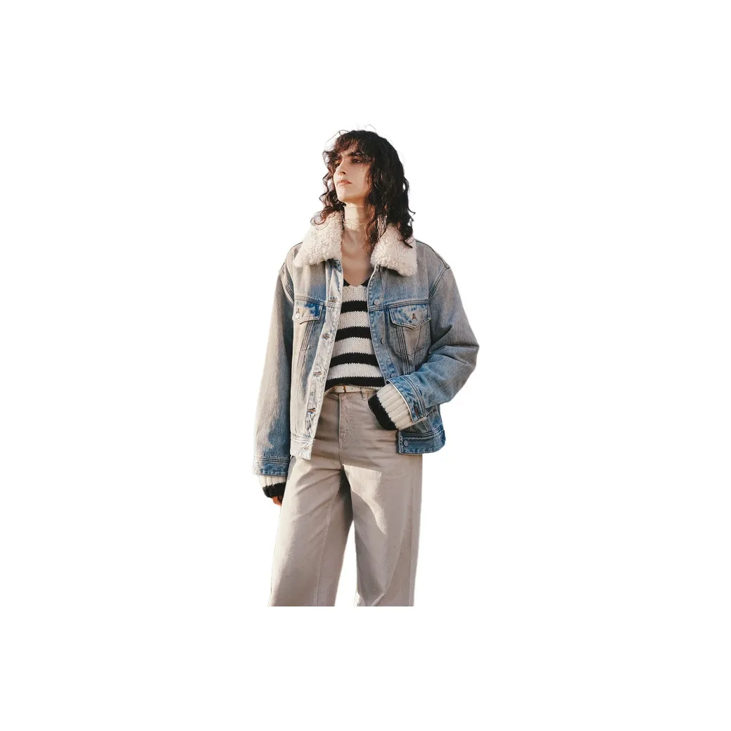 MO CO Джинсовый синий Женские Куртки