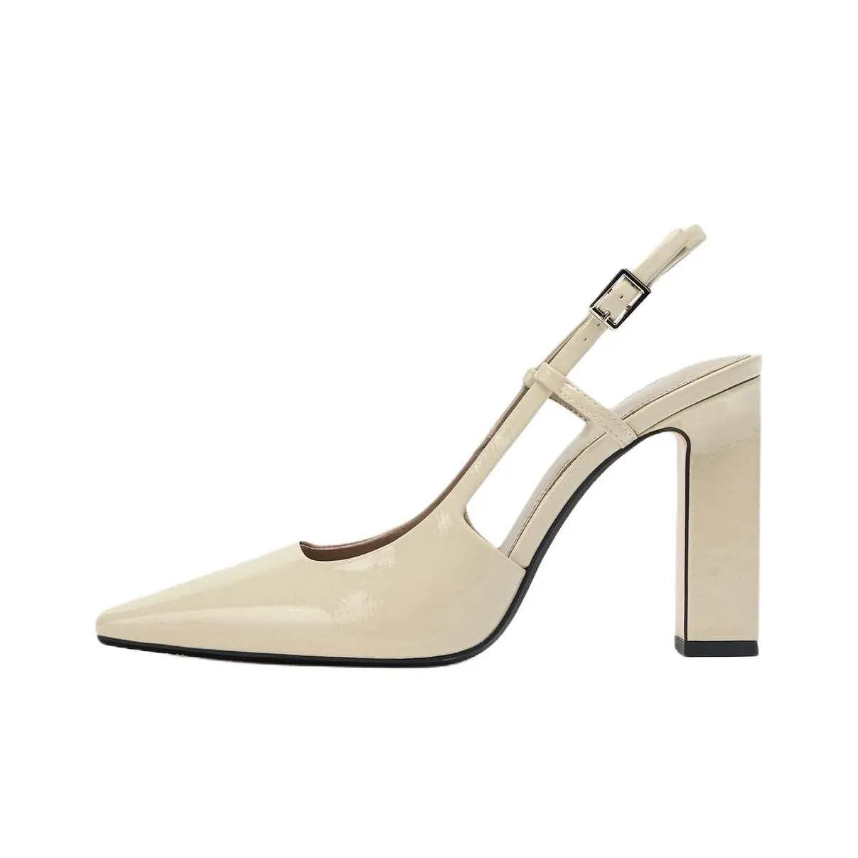 ZARA Грубый каблук Высокие каблуки 10,5 см Женские Светло-бежевый Желтый