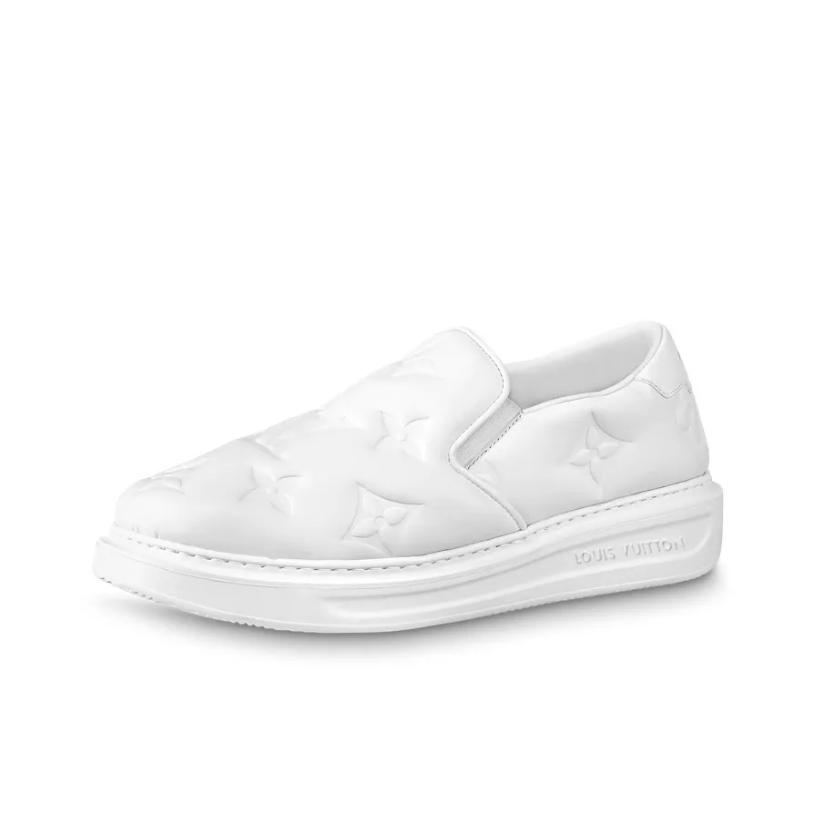 LOUIS VUITTON Beverly Hills Skateboard Shoes Men Low-Top White