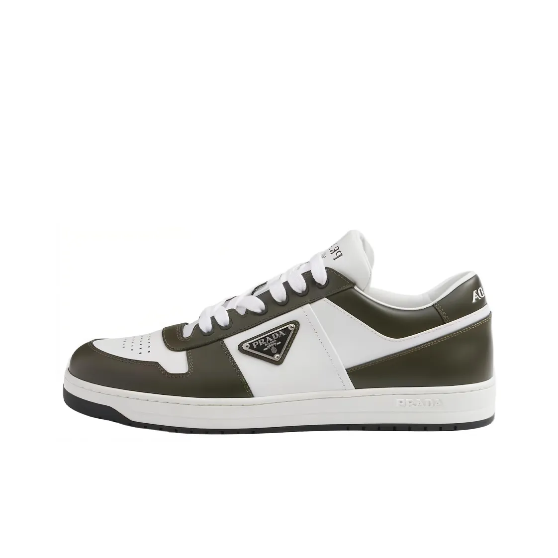 PRADA Downtown Skateboard Shoes Men Low Top White Green