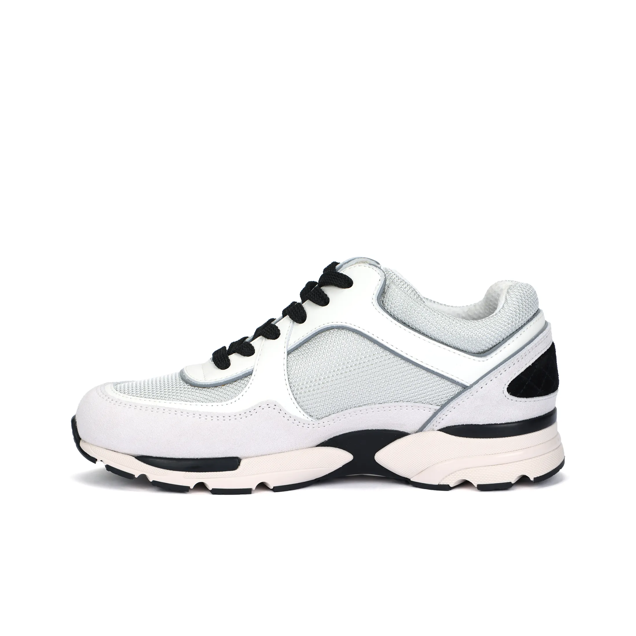 CHANEL Casual Shoes Women's Low Top White Gray