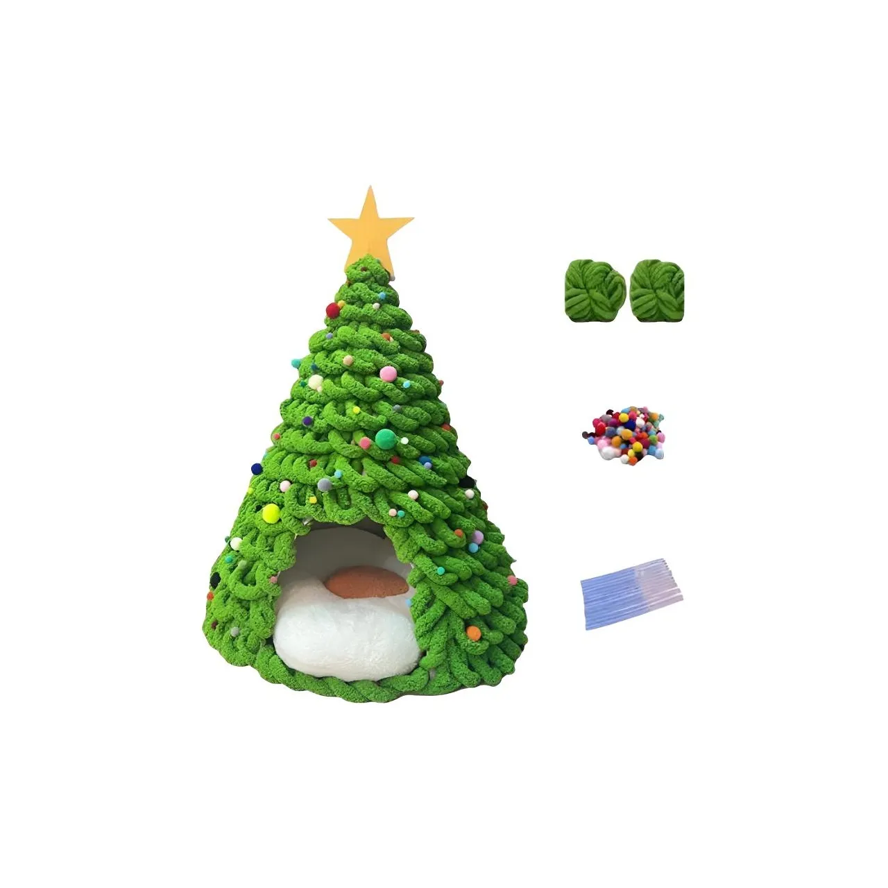 CANEXT Рождество Деревья Кошачья Кровать Набор из Делающих Собственных Ручек Игрушки