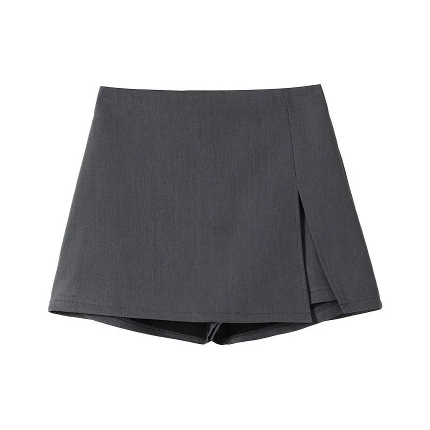 Sato Supun Серый Разделенный Короткая Юбка Брюки Женские Униформа