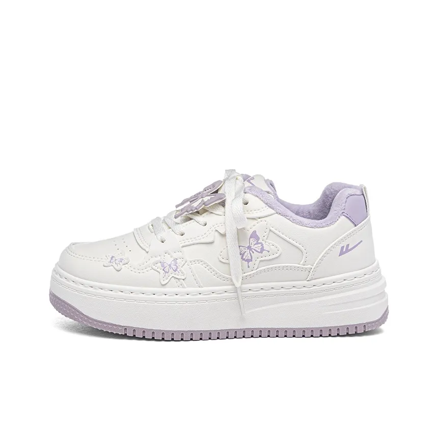 Warrior Термический Увеличивающий Высоту Устойчивый к Износу Низкий Топ Утепленная Обувь Женская Бежево-фиолетовая