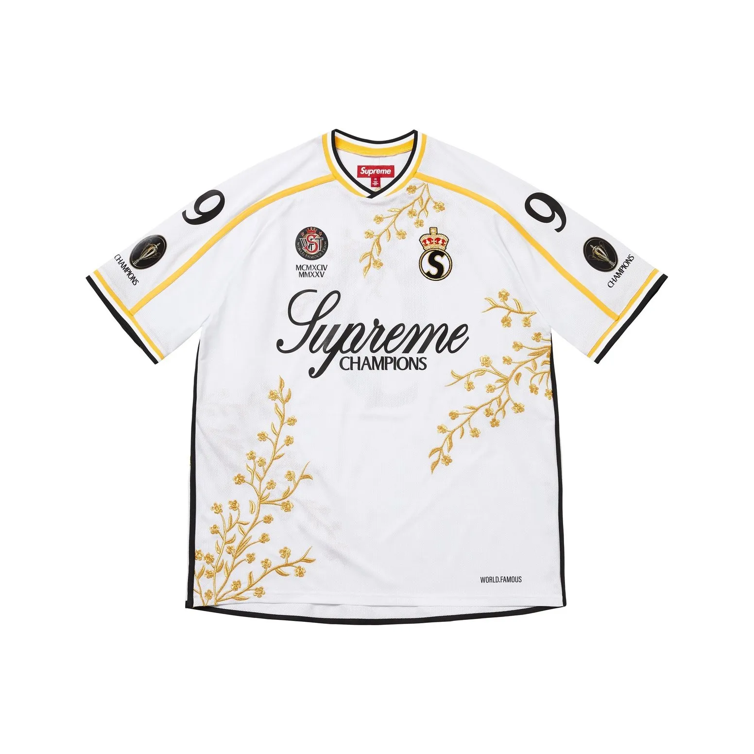 Supreme FW25 WEEK7 Цветочный Футбол Джерси Футбол Джерси Унисекс