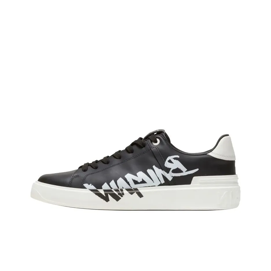 BALMAIN B Court Skateboard Shoes Men Low Top Black