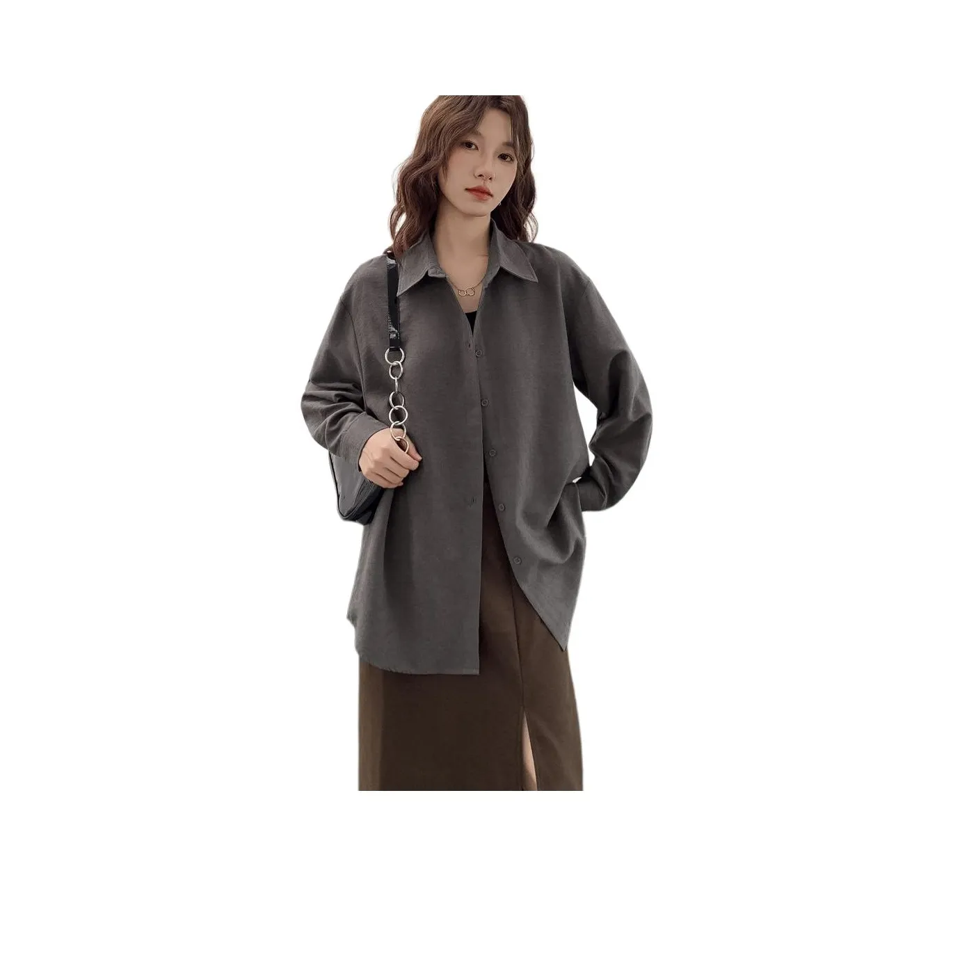 TXGN Дымчато-серый Женские Рубашки