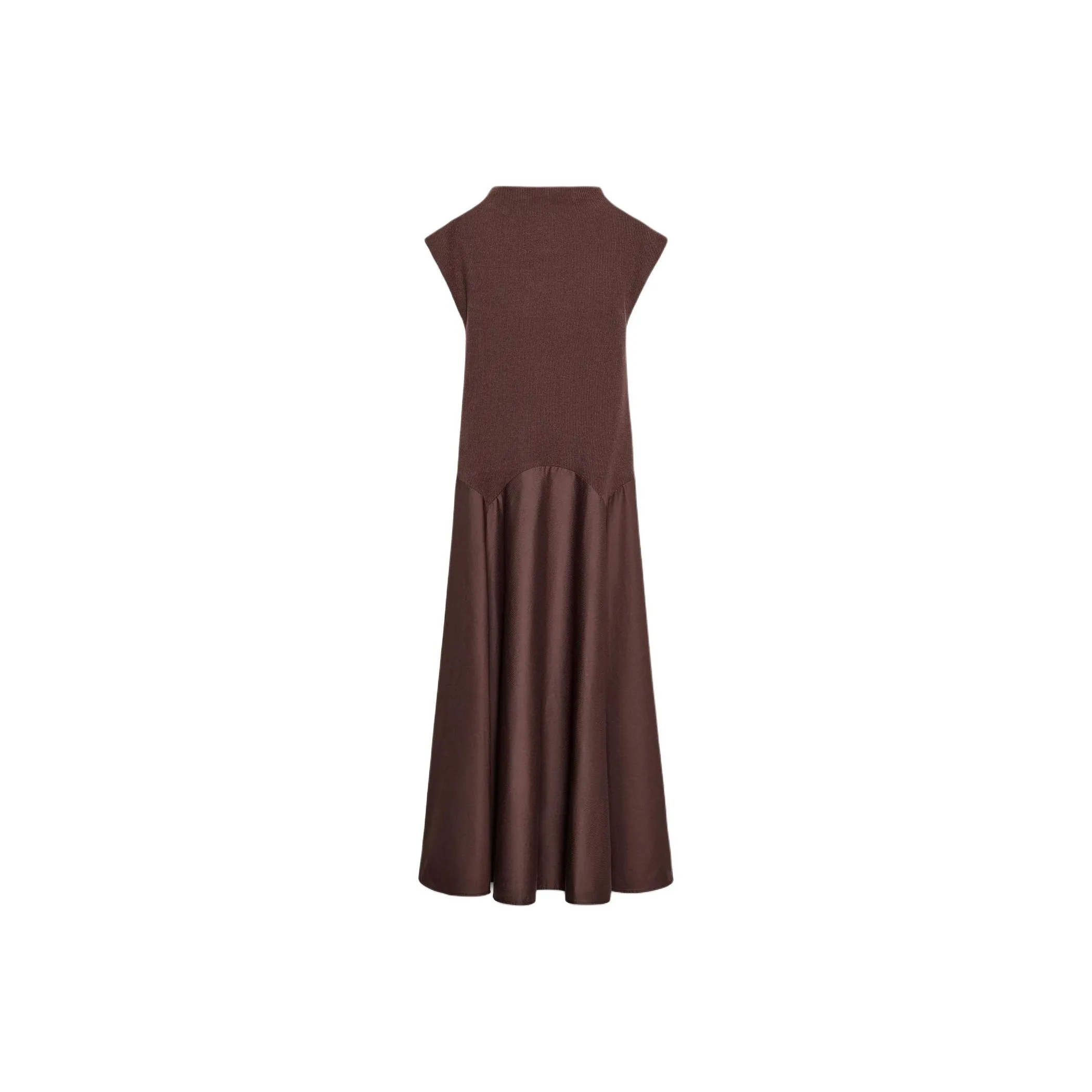 ZARA Темно-коричневые женские платья без рукавов