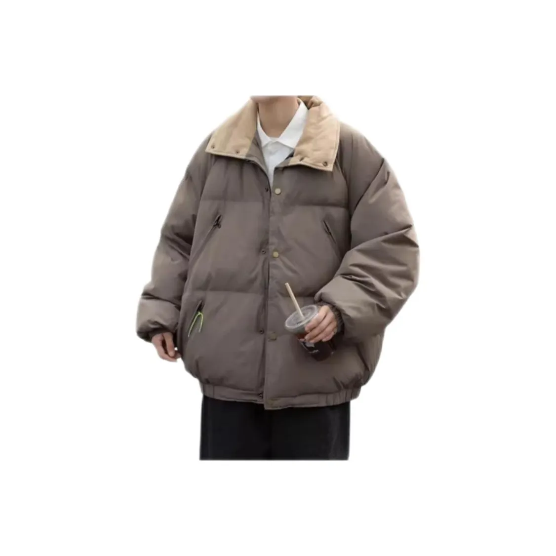 NRXX Темно-коричневый Мужской пуховик