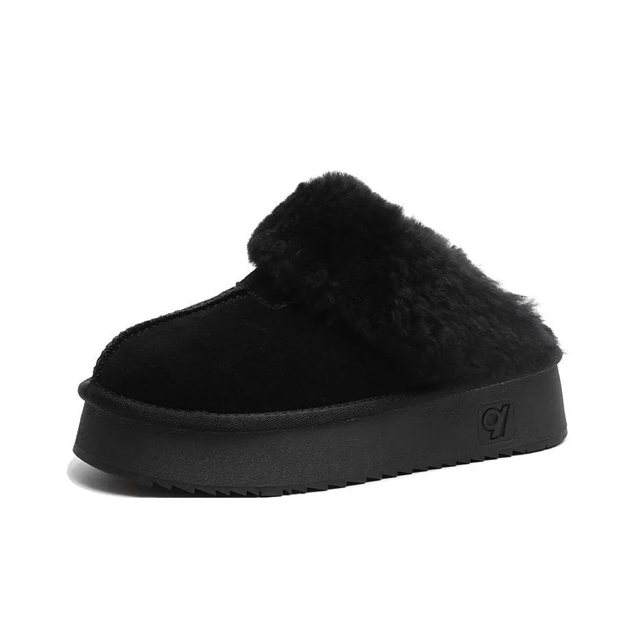 VANSSI Зимние утолщенные и флисовые утепленные сноубутсы из овчины женские пушистые тапочки