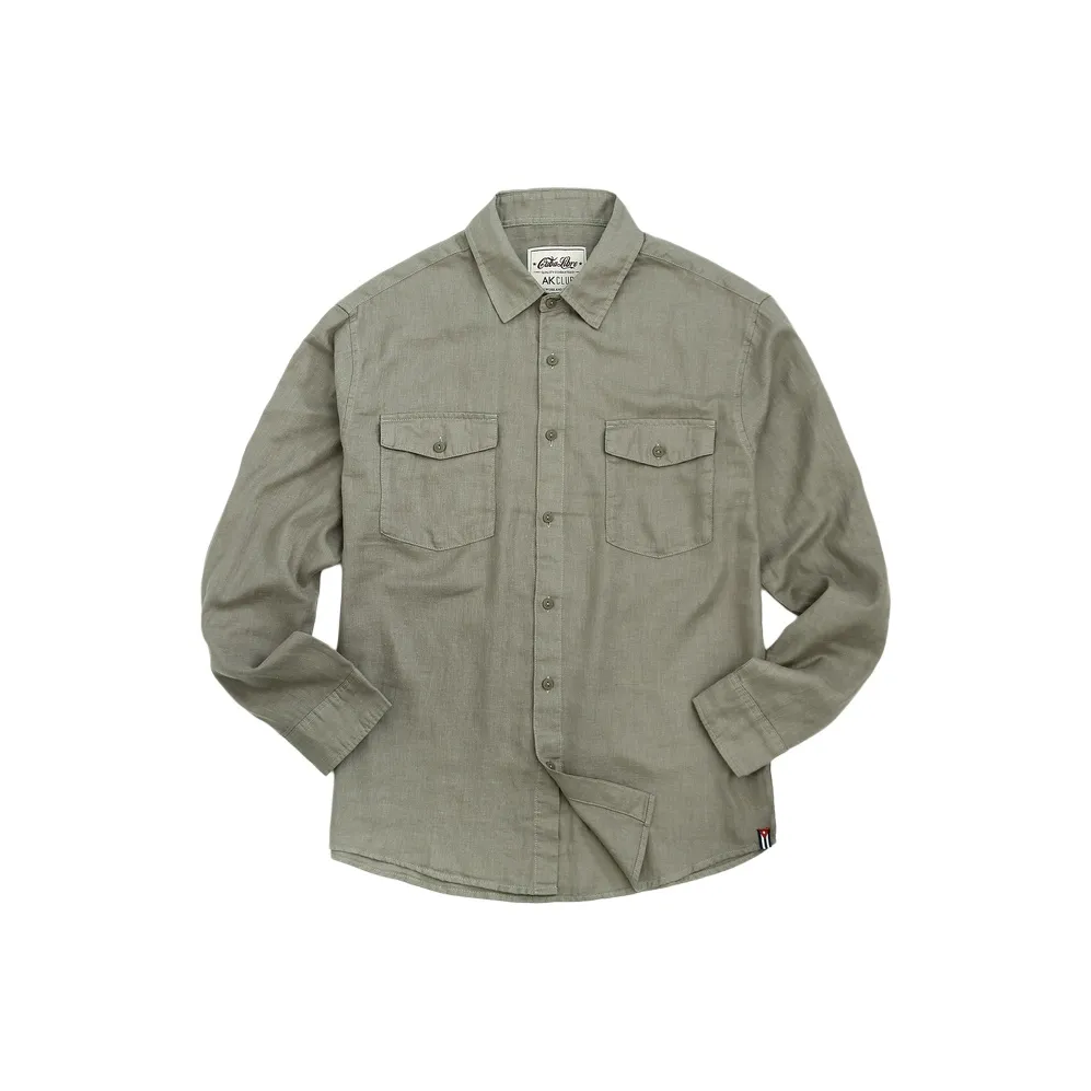 AKCLUB Армия Зеленый Мужская Рубашка