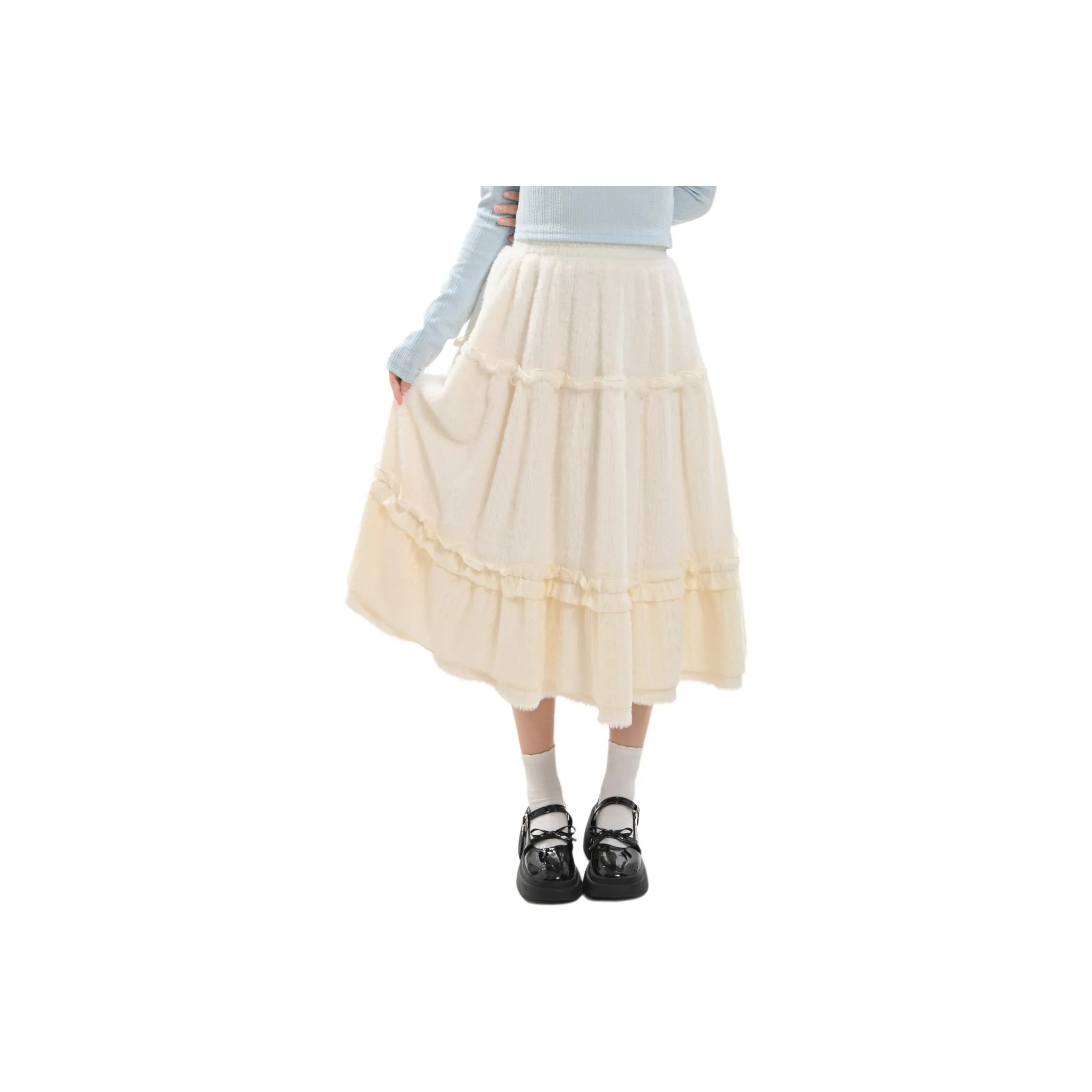 SNBL Экрю Женские Повседневные Длинные Юбки