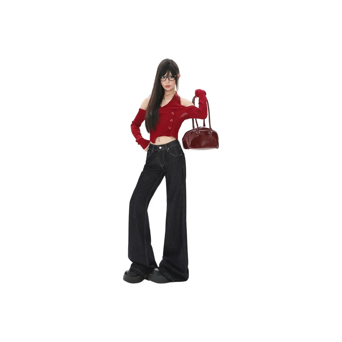 BELOVED STARRY Темно-синий синий женские джинсы