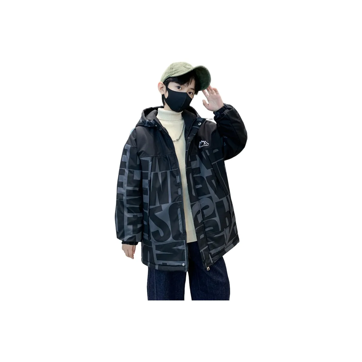 Lanza Повседневный хлопковый пуховик зимний черный для подростков