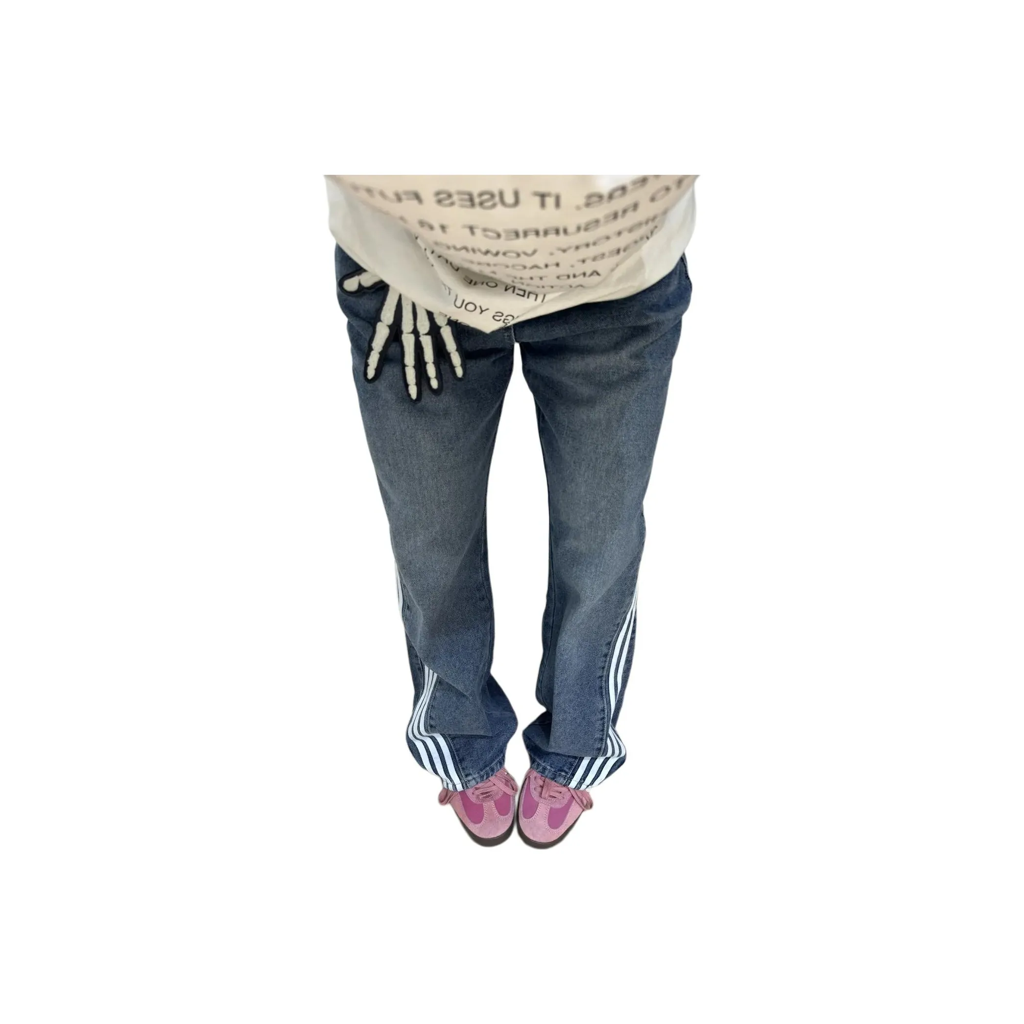 XUBAIHUO Винтажные синие унисекс джинсы