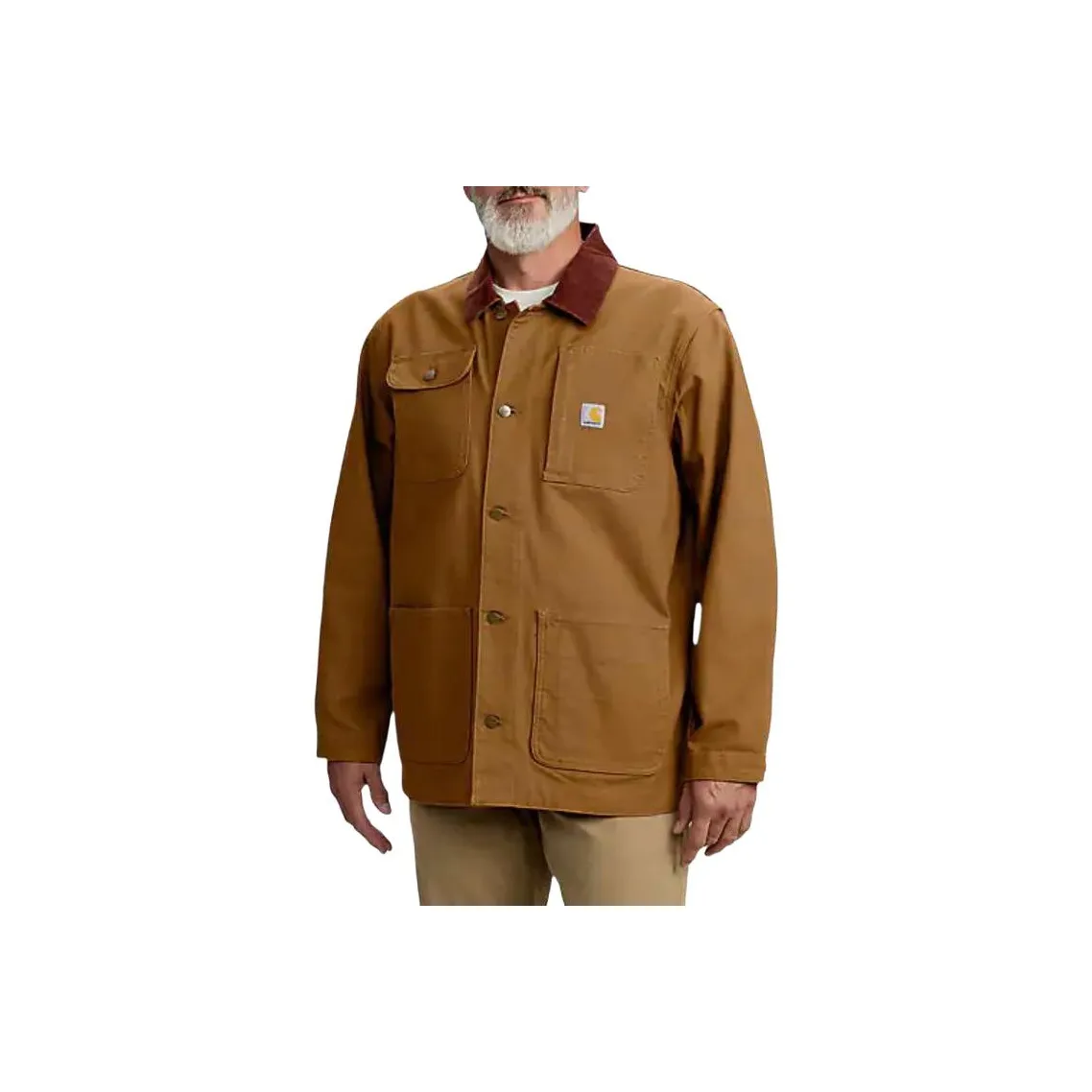 Carhartt 106675 Rugged Flex® Утка Свободный крой Chore Пальто Куртки Пальто Уровень 2 Противоохлаждающий Мужской Коричневый