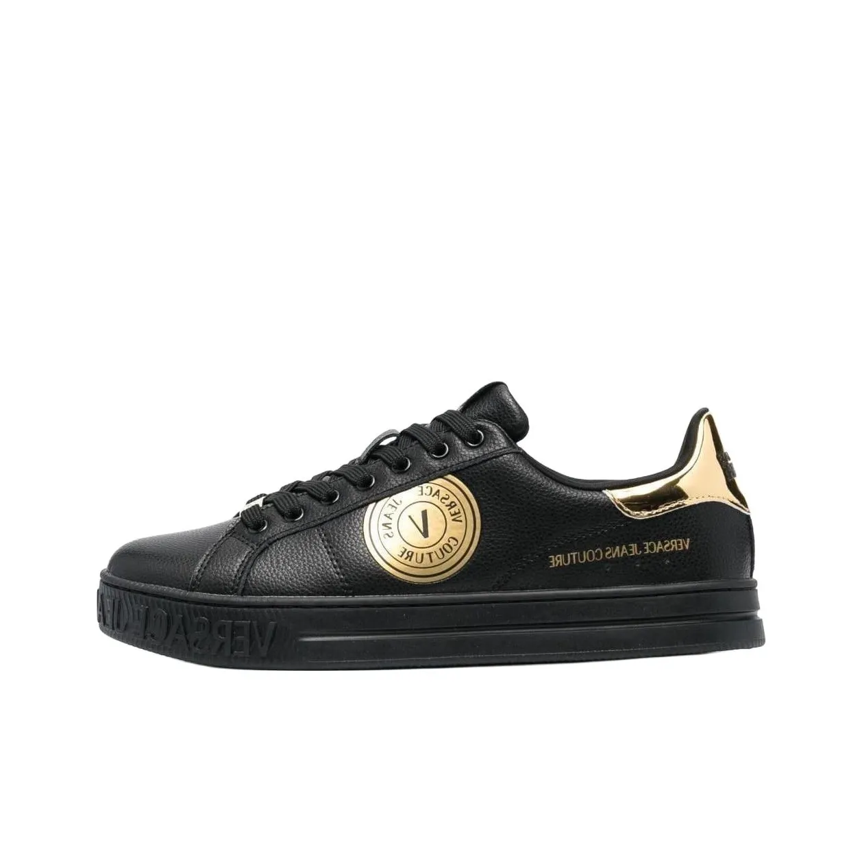 VERSACE JEANS COUTURE Skateboard Shoes Men Low Top Black