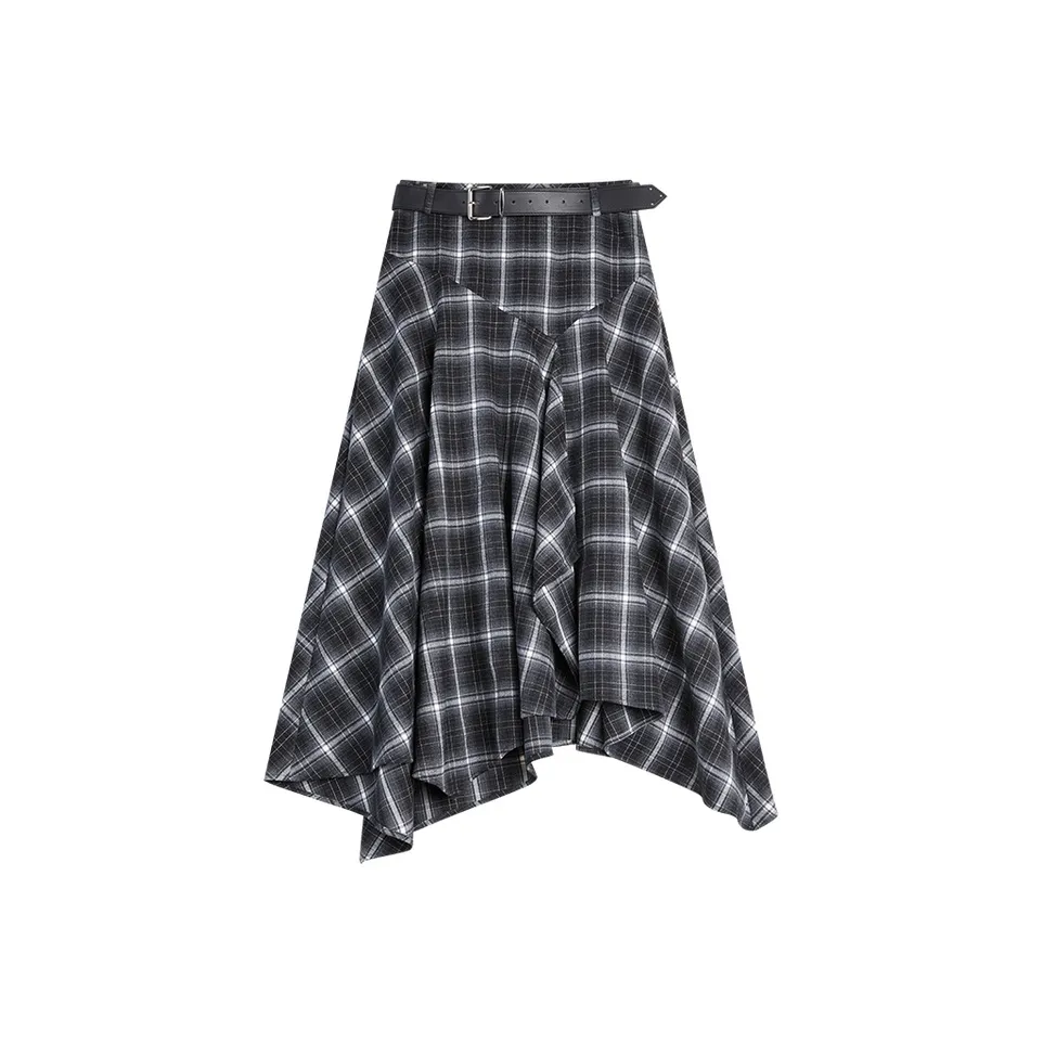 ELLE Черный Белый Женские Повседневные Длинные Юбки