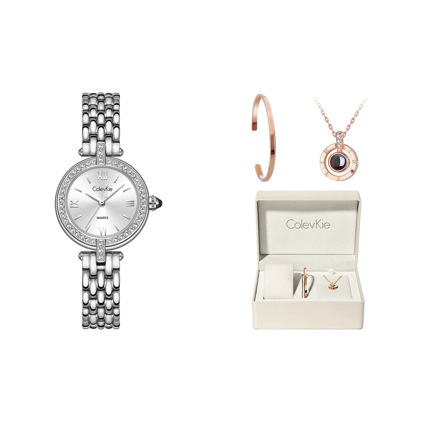 ColevKie Кварцевый механизм стальной ремешок женские часы серебристый циферблат