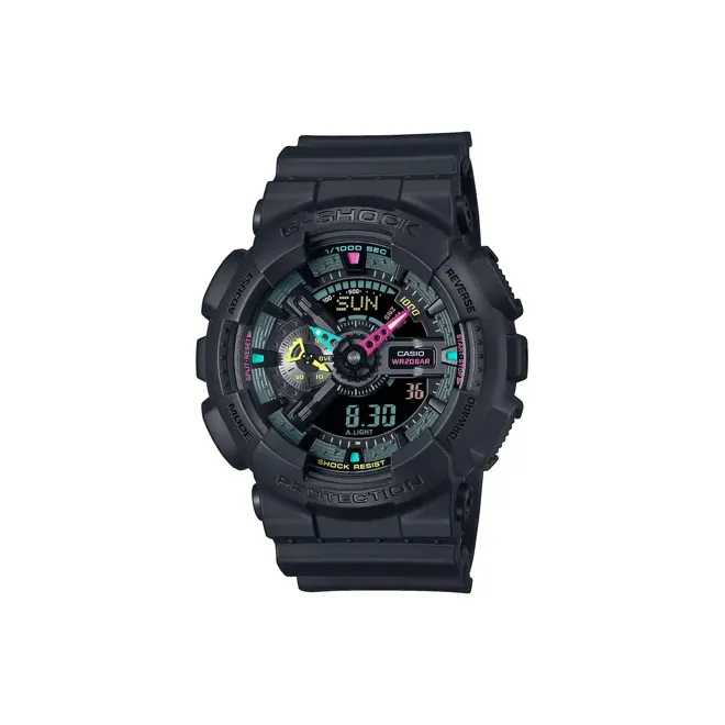 CASIO GA 100 Collection Кварцевый механизм Смольный ремешок Часы Унисекс Черный циферблат