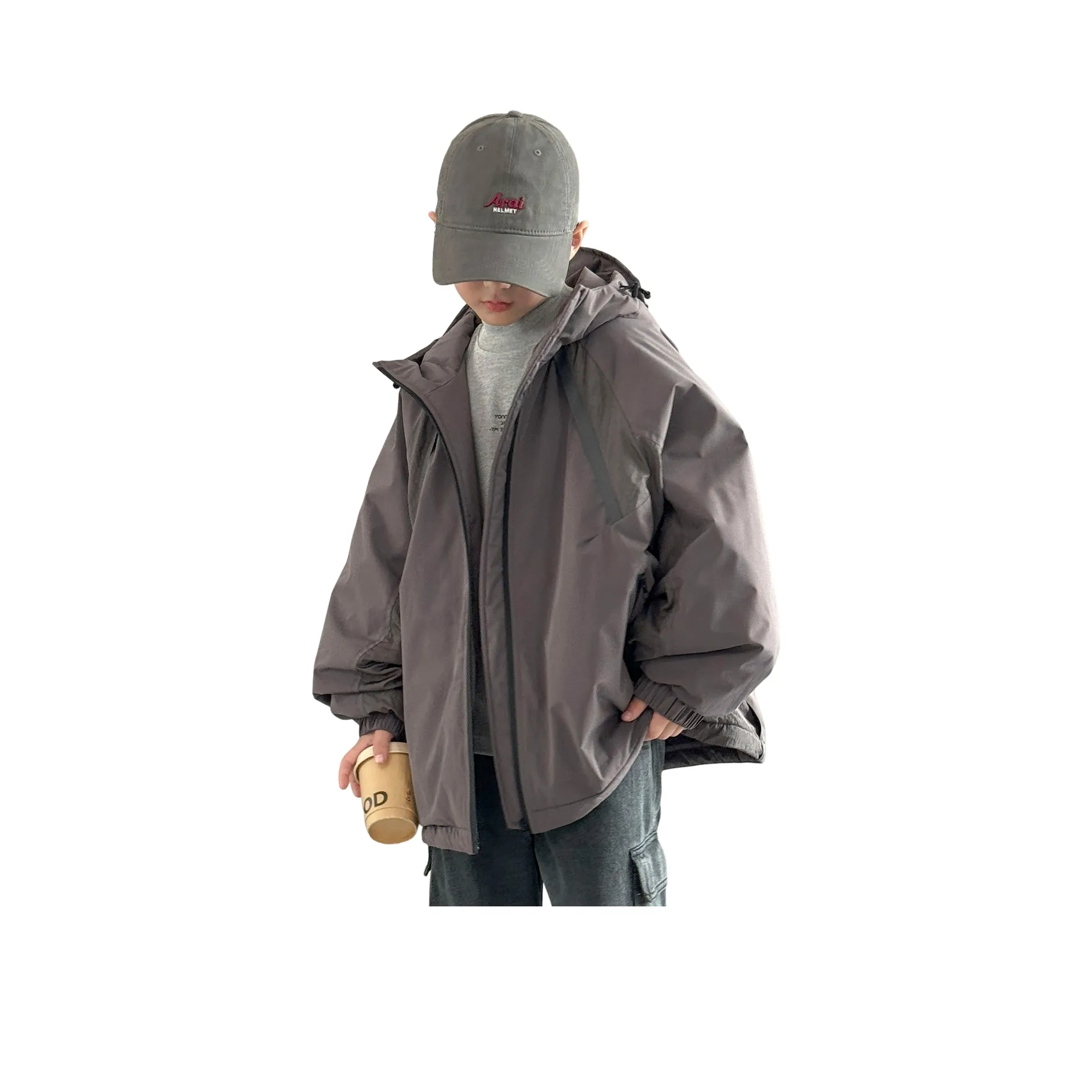 Lanza Повседневный Хлопковый пуховик Зимний серый Подростки