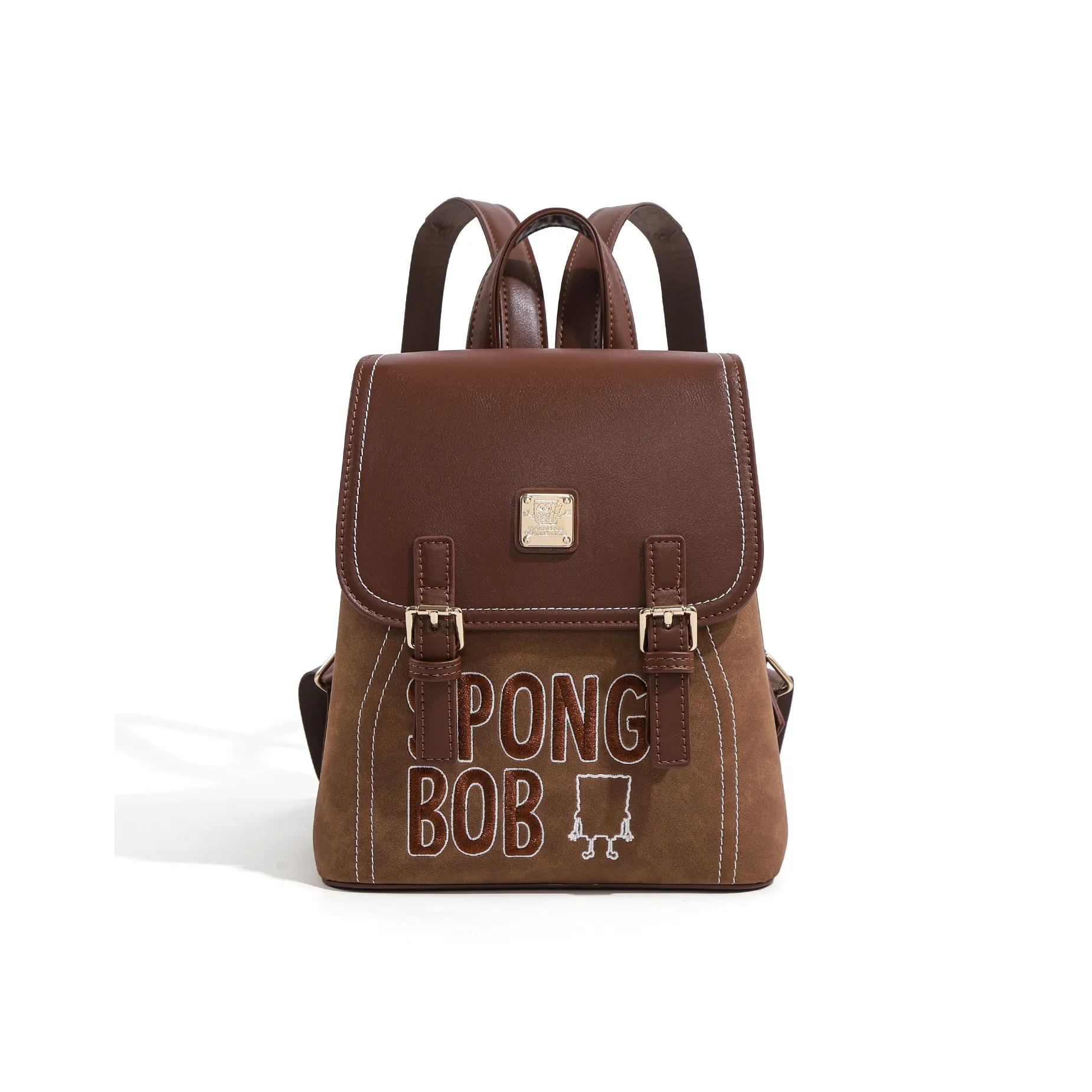 SPONGEBOB SQUAREPANTS ПУ (полиуретан) Рюкзак Стандартный Унисекс Золотисто-коричневый