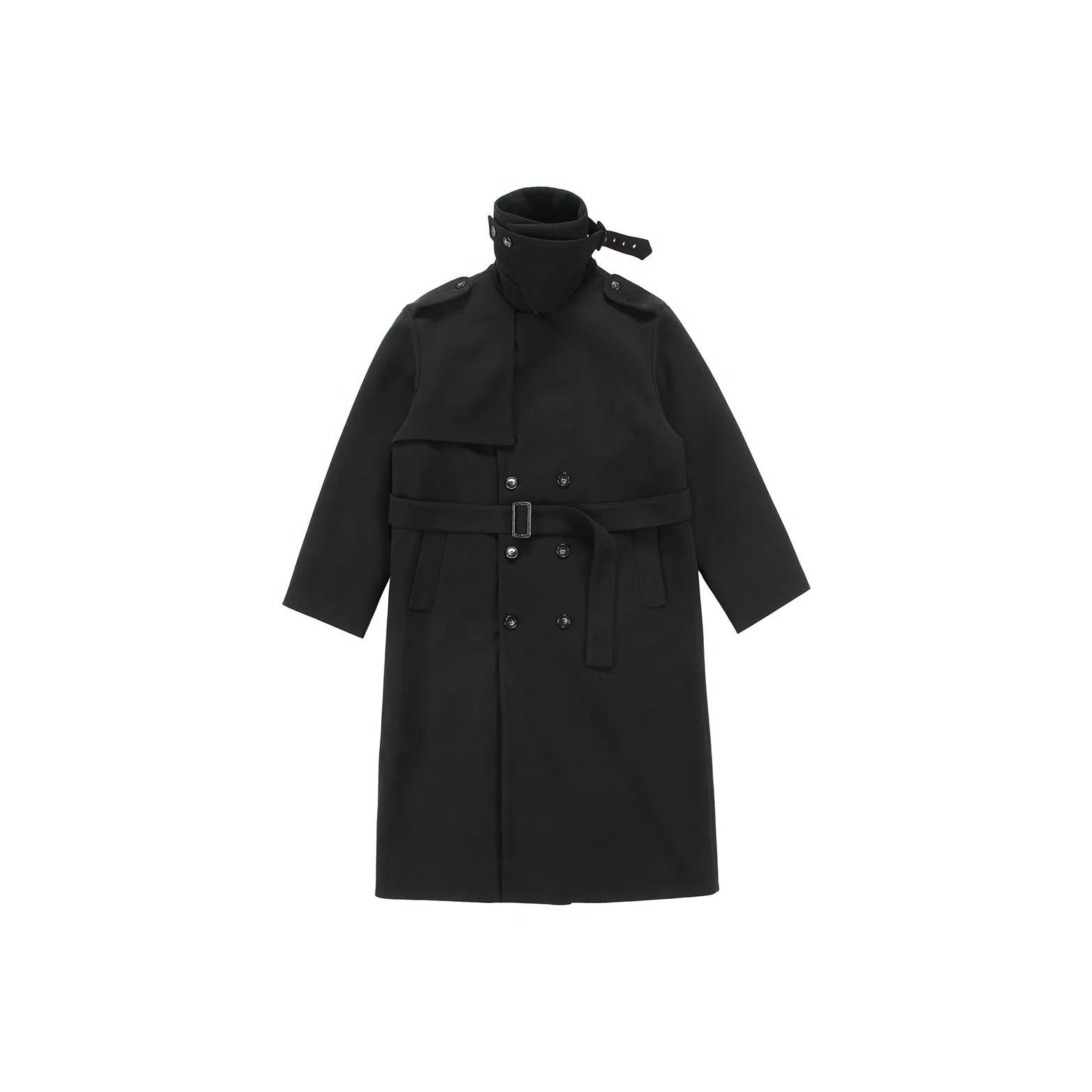 DOUBLE FISH Черный Унисекс Тренч