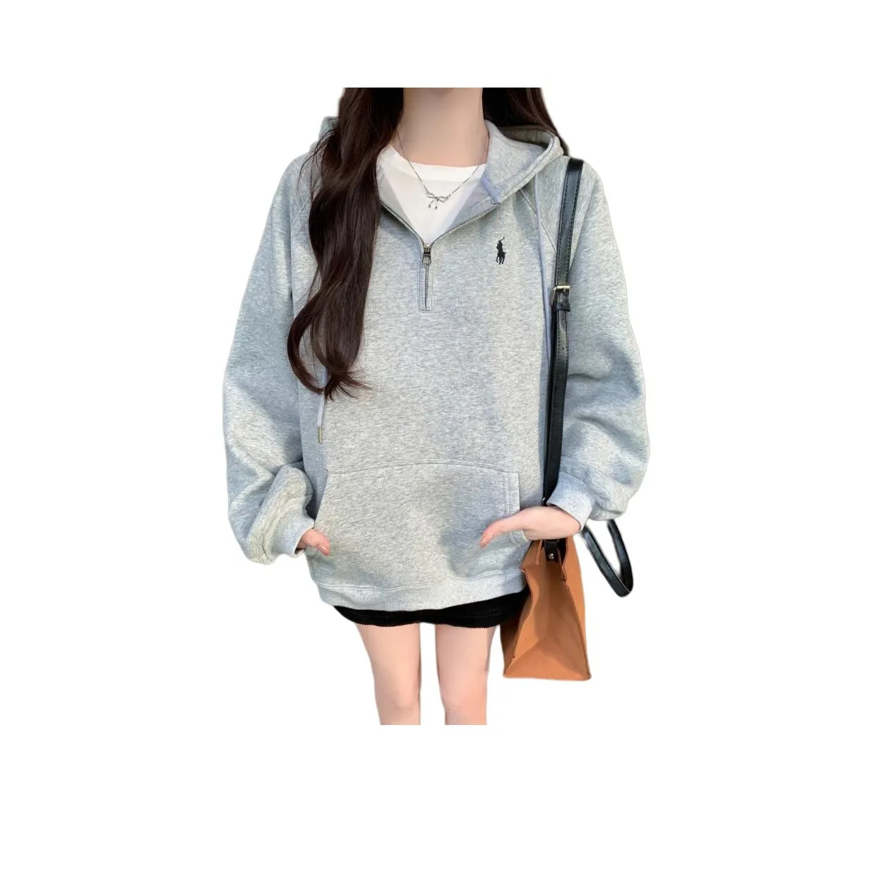 YICHEN Серый Флис с Подкладкой Женские Свитшоты