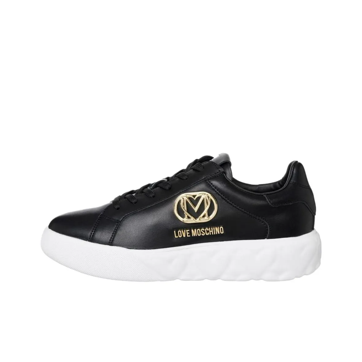 LOVE MOSCHINO Skateboard Shoes Women's Low-Top Black Gold
