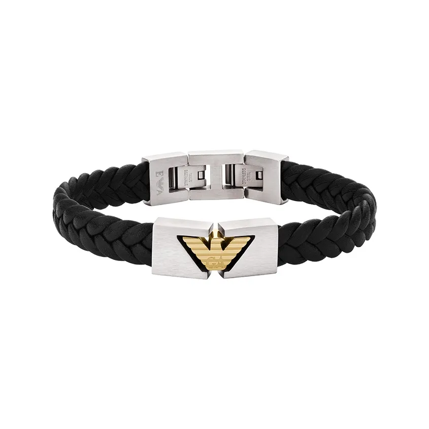 EMPORIO ARMANI Нержавеющая сталь Мужские браслеты Черный