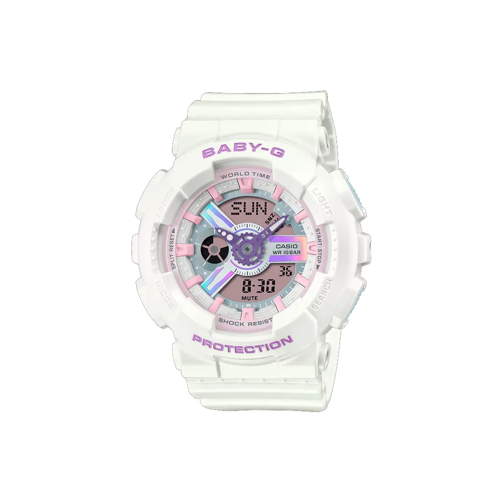 CASIO Baby G BA 110 Collection Кварцевый механизм Смольный ремешок Часы Унисекс Розовый циферблат